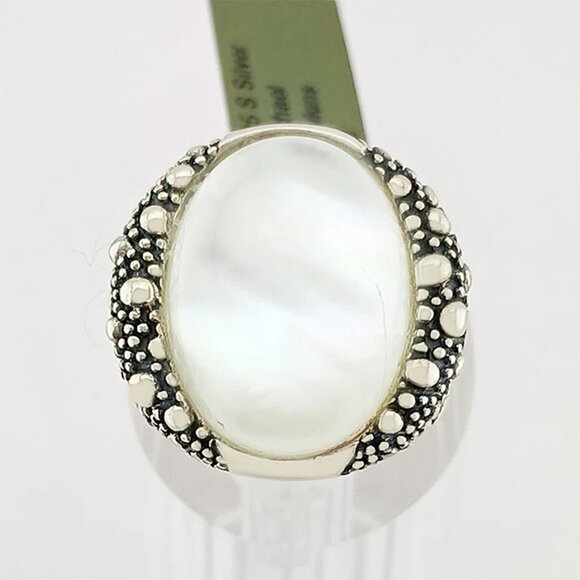 Michael Dawkins Genuine Starry Night White Gemstone Ring Solid .925 Silver - Picture 4 of 5